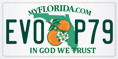 FL license plate EVOP79