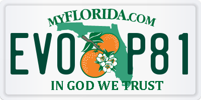 FL license plate EVOP81