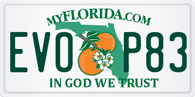 FL license plate EVOP83