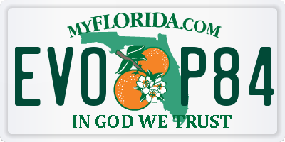 FL license plate EVOP84