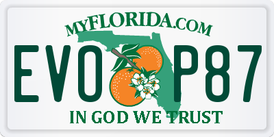 FL license plate EVOP87