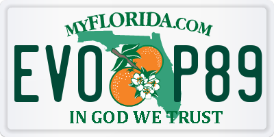 FL license plate EVOP89