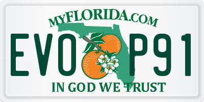 FL license plate EVOP91