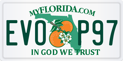 FL license plate EVOP97
