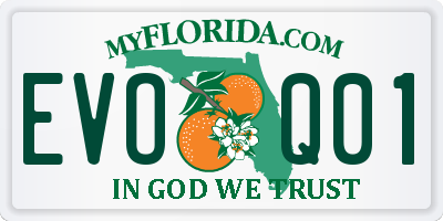FL license plate EVOQ01
