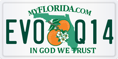FL license plate EVOQ14
