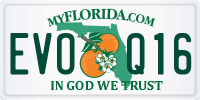 FL license plate EVOQ16