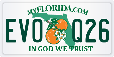 FL license plate EVOQ26
