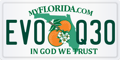 FL license plate EVOQ30