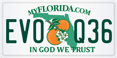 FL license plate EVOQ36