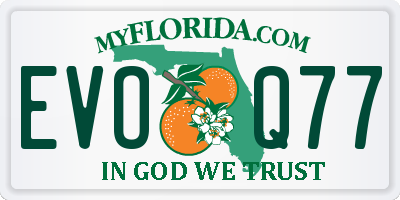 FL license plate EVOQ77