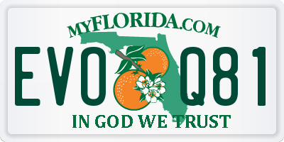 FL license plate EVOQ81