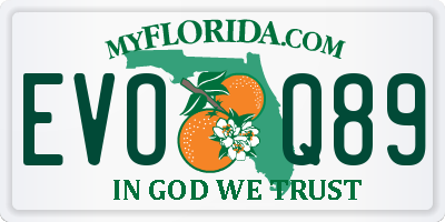 FL license plate EVOQ89