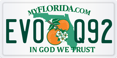 FL license plate EVOQ92
