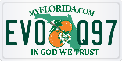 FL license plate EVOQ97