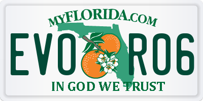 FL license plate EVOR06