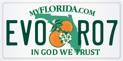 FL license plate EVOR07