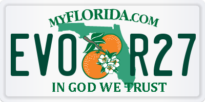FL license plate EVOR27