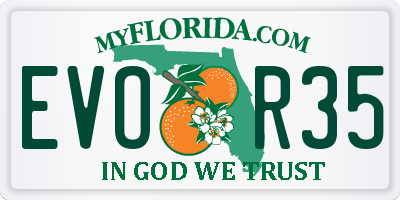 FL license plate EVOR35