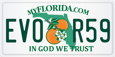 FL license plate EVOR59