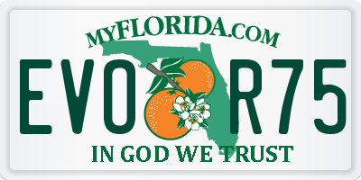 FL license plate EVOR75