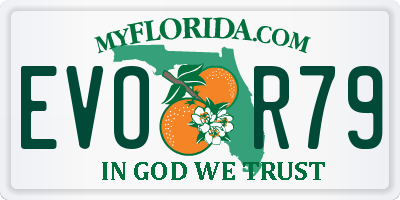 FL license plate EVOR79