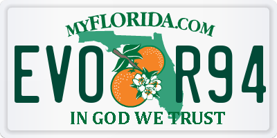 FL license plate EVOR94