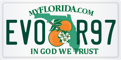 FL license plate EVOR97