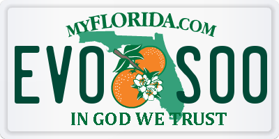 FL license plate EVOS00