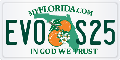 FL license plate EVOS25