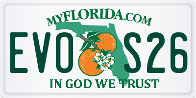 FL license plate EVOS26