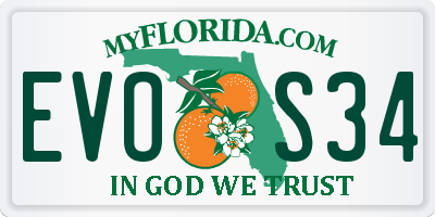FL license plate EVOS34