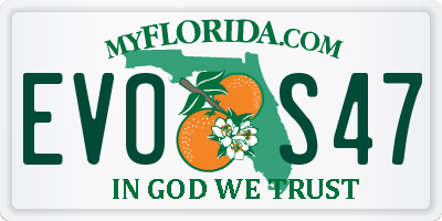 FL license plate EVOS47
