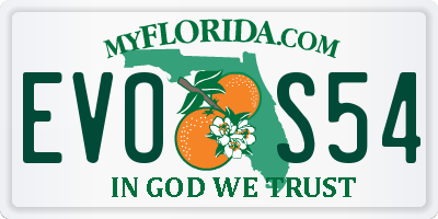 FL license plate EVOS54