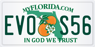 FL license plate EVOS56
