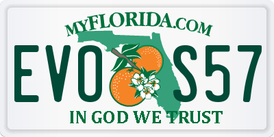 FL license plate EVOS57