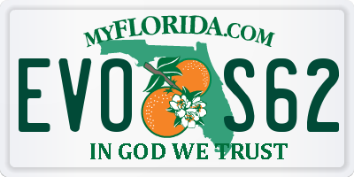 FL license plate EVOS62