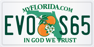 FL license plate EVOS65