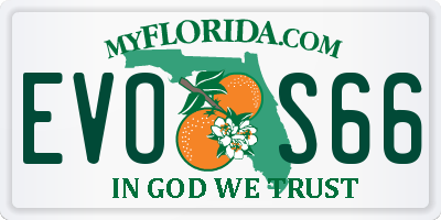 FL license plate EVOS66