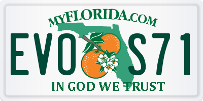 FL license plate EVOS71
