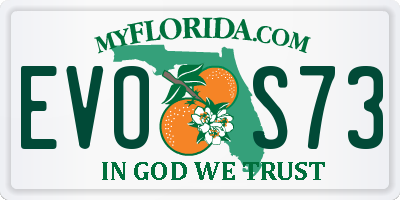 FL license plate EVOS73