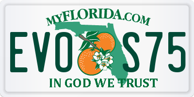FL license plate EVOS75