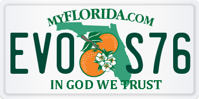 FL license plate EVOS76
