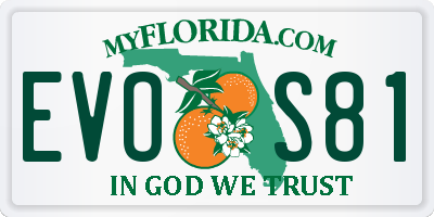 FL license plate EVOS81