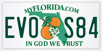 FL license plate EVOS84