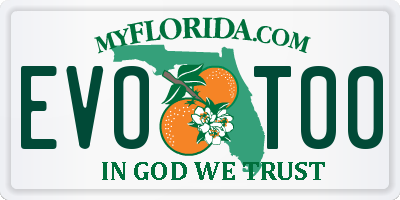FL license plate EVOT00