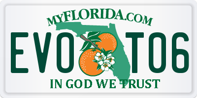 FL license plate EVOT06