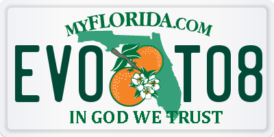 FL license plate EVOT08