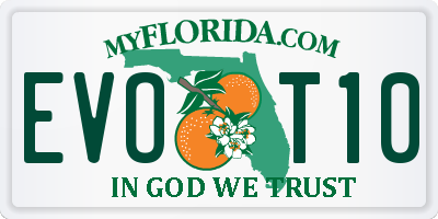 FL license plate EVOT10