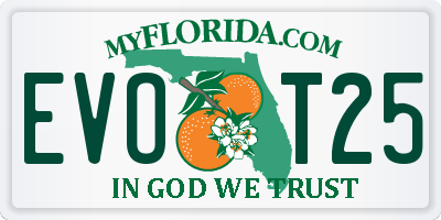 FL license plate EVOT25